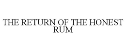 THE RETURN OF THE HONEST RUM trademark