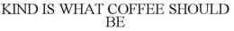 KIND IS WHAT COFFEE SHOULD BE trademark