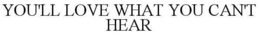 YOU'LL LOVE WHAT YOU CAN'T HEAR trademark