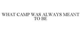 WHAT CAMP WAS ALWAYS MEANT TO BE trademark