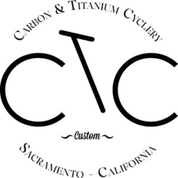 CARBON & TITANIUM CYCLERY CTC CUSTOM SACRAMENTO CALIFORNIA trademark