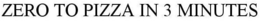 ZERO TO PIZZA IN 3 MINUTES trademark