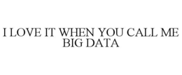 I LOVE IT WHEN YOU CALL ME BIG DATA trademark