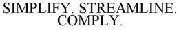 SIMPLIFY. STREAMLINE. COMPLY. trademark