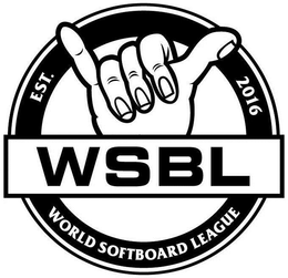 WSBL EST. 2016 WORLD SOFTBOARD LEAGUE trademark