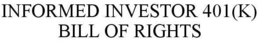 INFORMED INVESTOR 401(K) BILL OF RIGHTS trademark