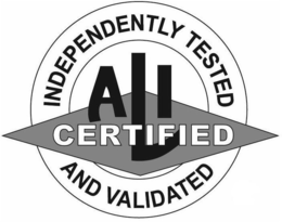 ALI CERTIFIED INDEPENDENTLY TESTED AND VALIDATED trademark