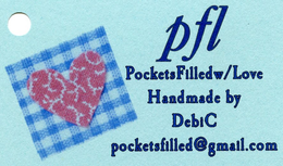 PFL POCKETSFILLEDW/LOVE HANDMADE BY DEBIC POCKETSFILLED@GMAIL.COM trademark
