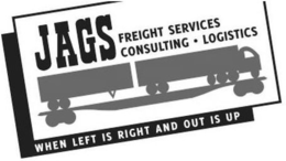 JAGS FREIGHT SERVICES CONSULTING · LOGISTICS WHEN LEFT IS RIGHT AND OUT IS UP trademark