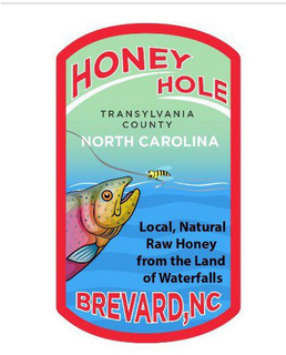 HONEY HOLE TRANSYLVANIA COUNTY NORTH CAROLINA LOCAL, NATURAL RAW HONEY FROM THE LAND OF WATERFALLS BREVARD, NC trademark