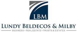 LBM LUNDY BELDECOS & MILBY BUSINESS · REAL ESTATE · TRUST & ESTATES trademark