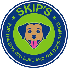 SKIP'S FOR DOGS YOU LOVE AND THE DOGS IN NEED trademark
