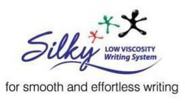 SILKY LOW VISCOSITY WRITING SYSTEM FOR SMOOTH AND EFFORTLESS WRITING trademark