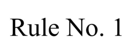 RULE NO. 1 trademark