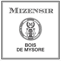 MIZENSIR CREATEUR DE PARFUM MIZENSIR MANUFACTURA GENEVE M MCMXCIX BOIS DE MYSORE trademark