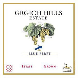 GRGICH HILLS ESTATE BLUE BERET ESTATE GROWN trademark
