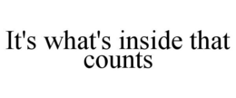 IT'S WHAT'S INSIDE THAT COUNTS trademark