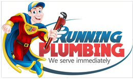 RUNNING PLUMBING WE SERVE IMMEDIATELY R P trademark