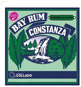 BAY RUM CONSTANZA RUBBING ALCOHOL GARANTIA DE CALIDAD CLUSTER DE BELLEZA DOMINICANO LABORATORIOS DR. COLLADO trademark
