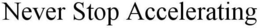 NEVER STOP ACCELERATING trademark