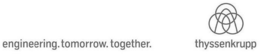 ENGINEERING.TOMORROW.TOGETHER. THYSSENKRUPP trademark