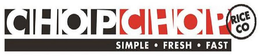 CHOP CHOP RICE CO SIMPLE  ·  FRESH   ·  FAST trademark