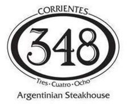 CORRIENTES 348 - TRES · CUATRO · OCHO -ARGENTINIAN STEAKHOUSE trademark