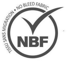 NBF TISSU SANS MIGRATION · NO BLEED FABRIC trademark