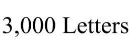 3,000 LETTERS trademark