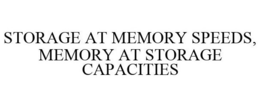 STORAGE AT MEMORY SPEEDS, MEMORY AT STORAGE CAPACITIES trademark