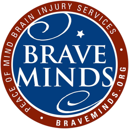 BRAVE MINDS · PEACE OF MIND BRAIN INJURY SERVICES · BRAVEMINDS.ORG trademark