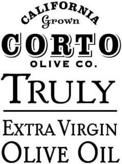 CALIFORNIA GROWN CORTO OLIVE CO. TRULY EXTRA VIRGIN OLIVE OIL trademark