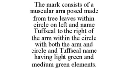 THE MARK CONSISTS OF A MUSCULAR ARM POSED MADE FROM TREE LEAVES WITHIN CIRCLE ON LEFT AND NAME TUFFSEAL TO THE RIGHT OF THE ARM WITHIN THE CIRCLE WITH BOTH THE ARM AND CIRCLE AND TUFFSEAL NAME HAVING LIGHT GREEN AND MEDIUM GREEN ELEMENTS. trademark