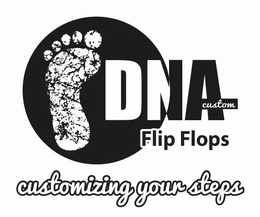 DNA CUSTOM FLIP FLOPS CUSTOMIZING YOUR STEPS trademark