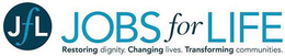 JFL JOBS FOR LIFE RESTORING DIGNITY. CHANGING LIVES. TRANSFORMING COMMUNITIES trademark
