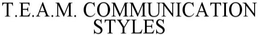 T.E.A.M. COMMUNICATION STYLES trademark