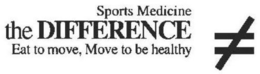SPORTS MEDICINE THE DIFFERENCE EAT TO MOVE, MOVE TO BE HEALTHY trademark