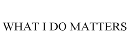WHAT I DO MATTERS trademark