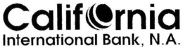 CALIFORNIA INTERNATIONAL BANK, N.A. trademark