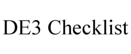 DE3 CHECKLIST trademark