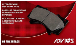 ULTRA-PREMIUM DISC BRAKE PADS PASTILLASPARA FRENOS DE DISCO DE CALIDAD SUPERIOR PLAQUETTES DE FREINS A DISQUE DE QUALITE SUPERIEURE OE ADVANTAGE ADVICS trademark