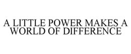 A LITTLE POWER MAKES A WORLD OF DIFFERENCE trademark