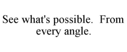 SEE WHAT'S POSSIBLE. FROM EVERY ANGLE. trademark