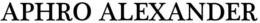 APHRO ALEXANDER trademark