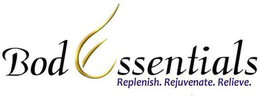 BOD ESSENTIALS REPLENISH. REJUVENATE. RELIEVE. trademark