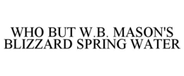 WHO BUT W.B. MASON'S BLIZZARD SPRING WATER trademark