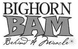 BIGHORN BAM BEHIND A MIRACLE trademark