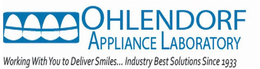 OHLENDORF APPLIANCE LABORATORY WORKING WITH YOU TO DELIVER SMILES... INDUSTRY BEST SOLUTIONS SINCE 1933 trademark