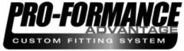 PRO-FORMANCE ADVANTAGE CUSTOM FITTING SYSTEM trademark