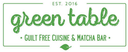 EST. 2016 GREEN TABLE · GUILT FREE CUISINE & MATCHA BAR · trademark